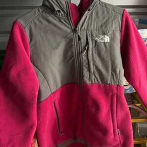 The North Face Kids Fuchsia and Gray Puffer Jacket